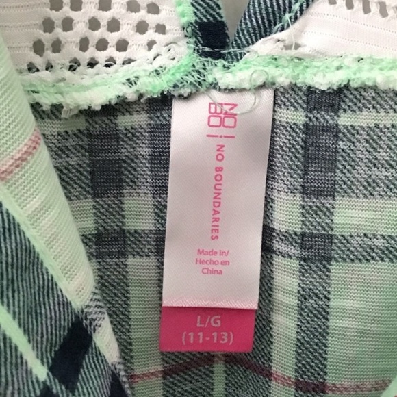 NO BOUNDARIES sleeveless plaid L 11-13 - Picture 5 of 5